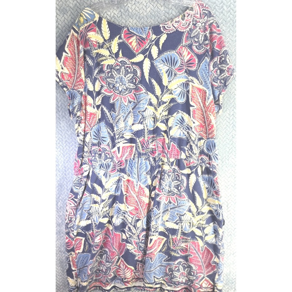 T by Talbots Womens 3XP Drawstring Waist Cap Sleeve Floral Dress Cabincore Boho - Picture 9 of 10